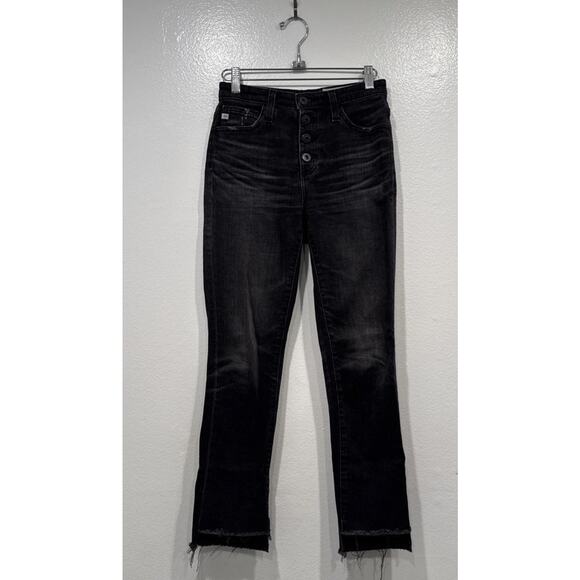 AG Adriano Goldschmied Isabelle Button Up High Rise Straight Crop Jeans Size 24 - Picture 1 of 10